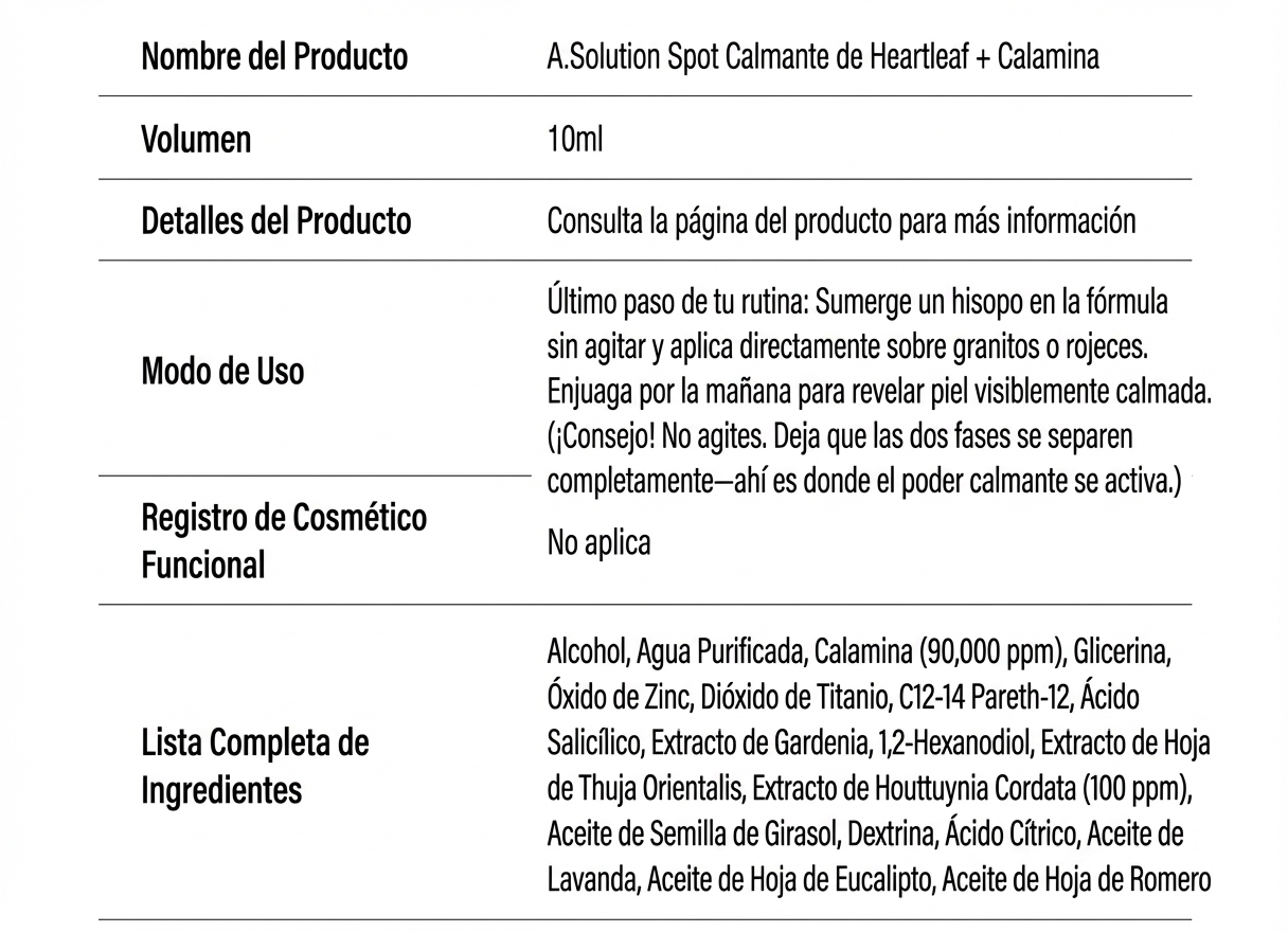 asolution Houttuynia Cordata Calamina Spot Calmante 10ml - Section 26
